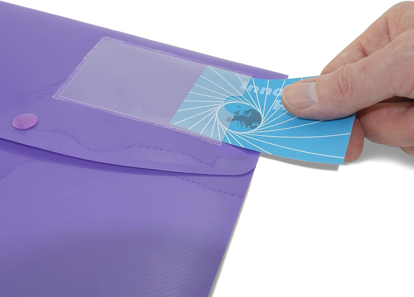 Pochettes - Porte-documents - Plastique - A4+ - Bouton pression - Lot de 5 - Rapesco