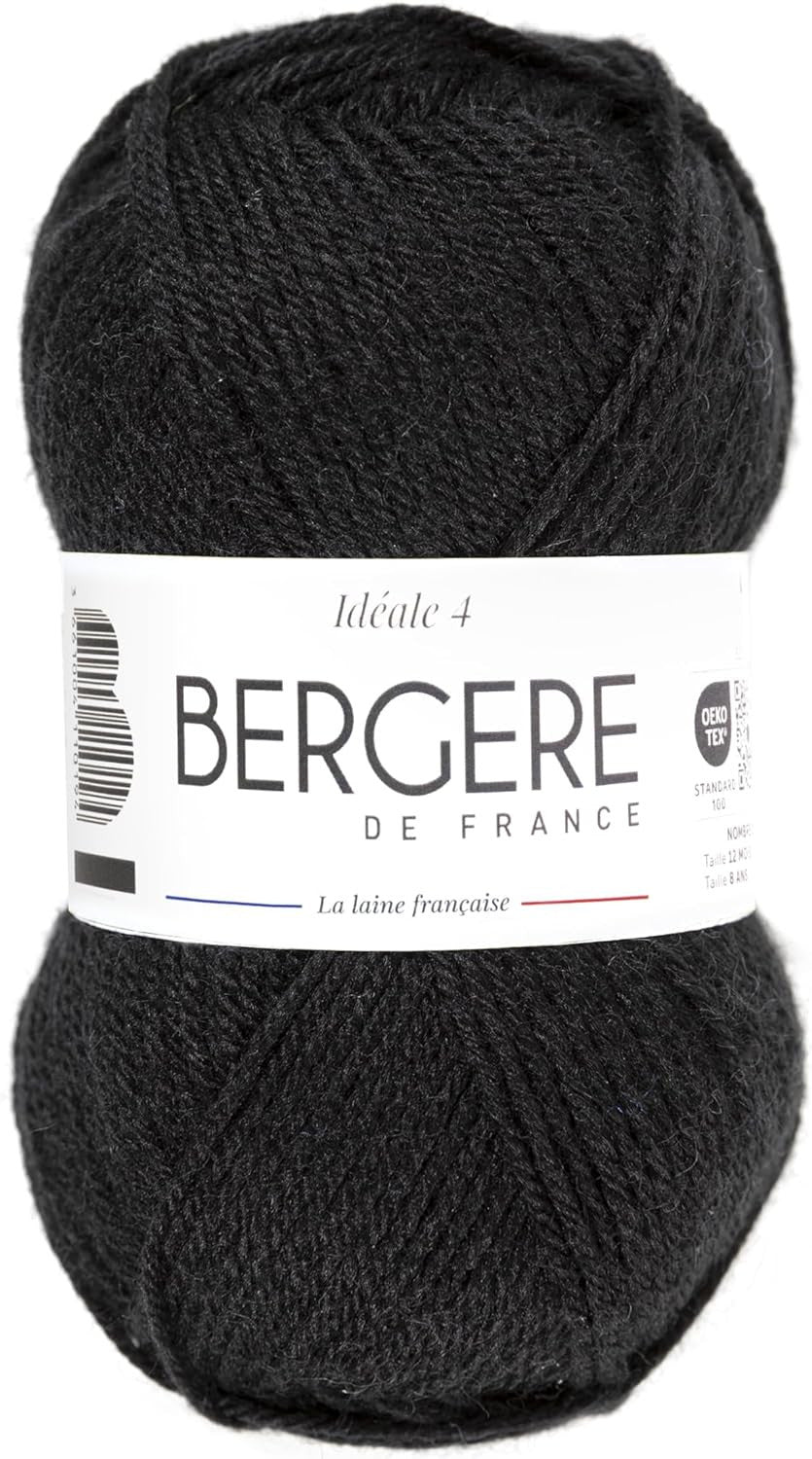Pelote de laine - Noir - 50% Laine 50% acrylique - Bergère de France - Idéale 4