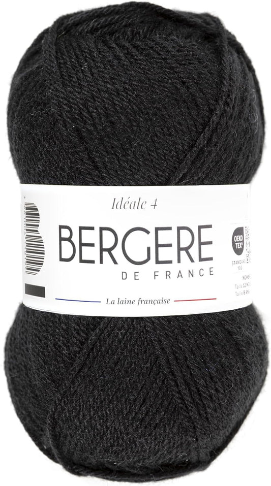 Pelote de laine - Noir - 50% Laine 50% acrylique - Bergère de France - Idéale 4