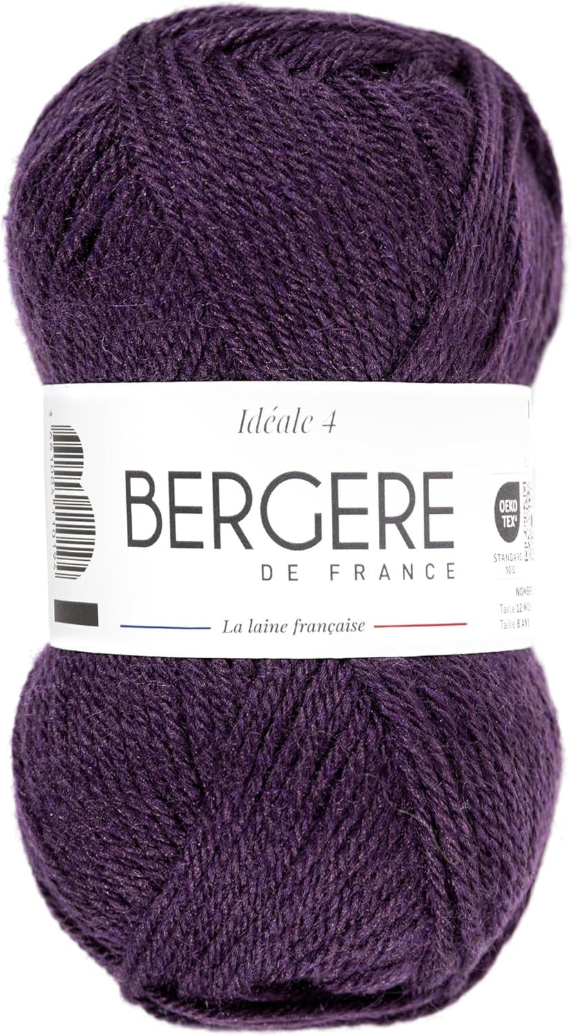 Pelote de laine - Prune - 50% Laine 50% acrylique - Bergère de France - Idéale 4