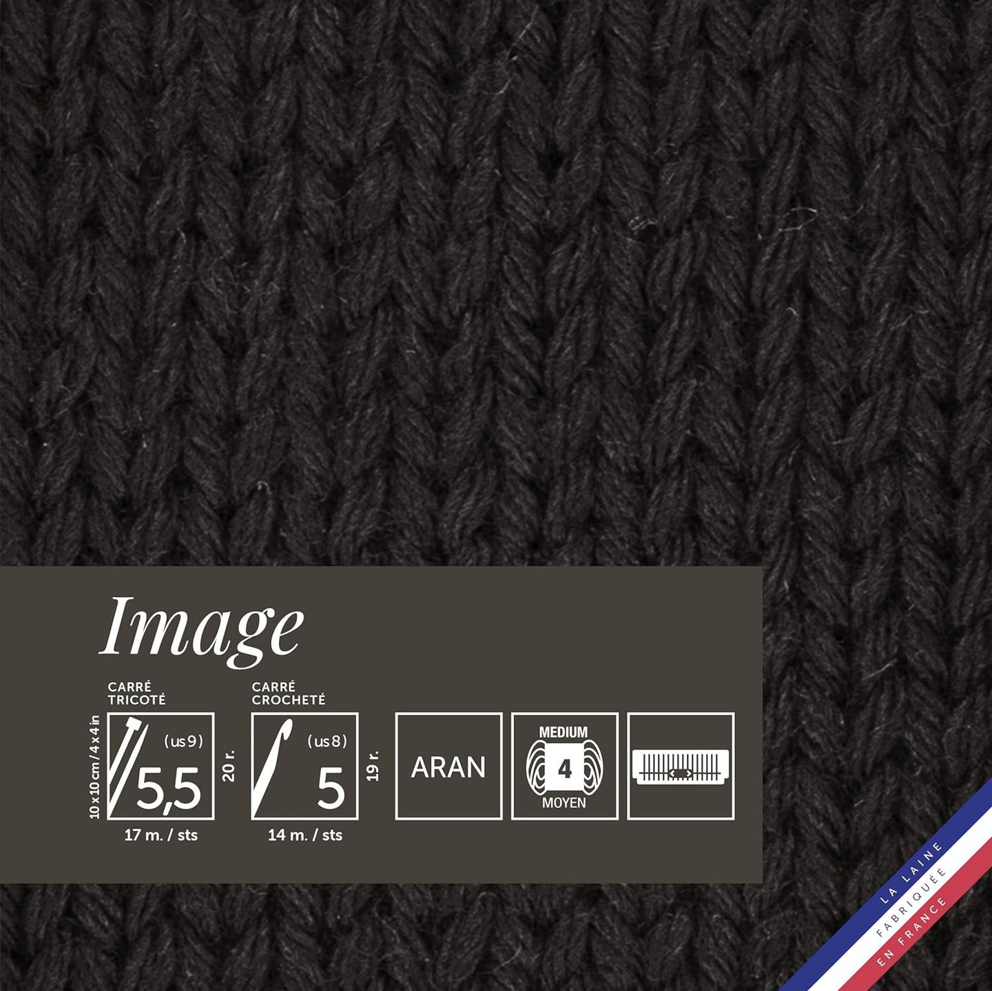 Pelote de laine - Noir - 50% Laine mérinos 50% acrylique - Bergère de France - Image