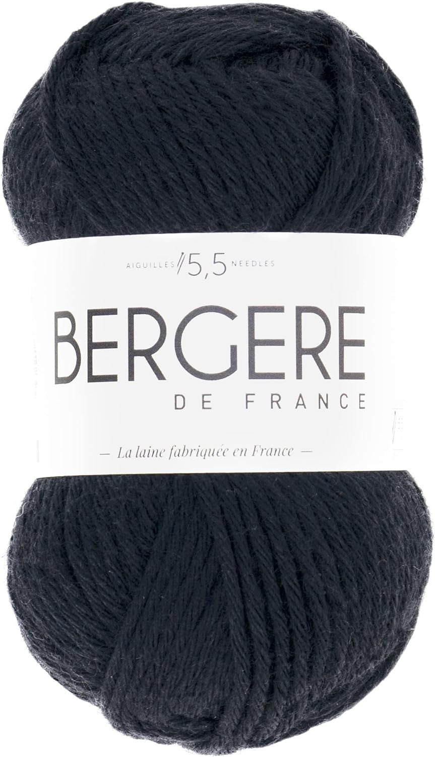 Pelote de laine - Noir - 50% Laine mérinos 50% acrylique - Bergère de France - Image