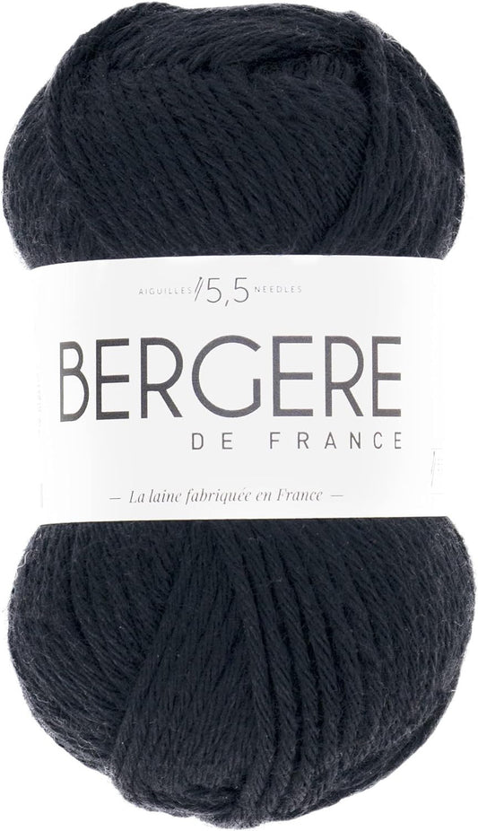 Pelote de laine - Noir - 50% Laine mérinos 50% acrylique - Bergère de France - Image