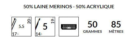 Pelote de laine - Pacifique - 50% Laine mérinos 50% acrylique - Bergère de France - Image