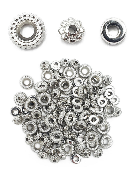 Perles - Heishi - Argenté - Argent - Intercalaires - Bijoux bracelets colliers