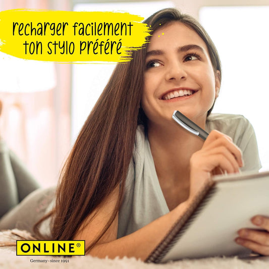 Recharge pour stylo à bille - Noir - Trait moyen - Standard international - Online