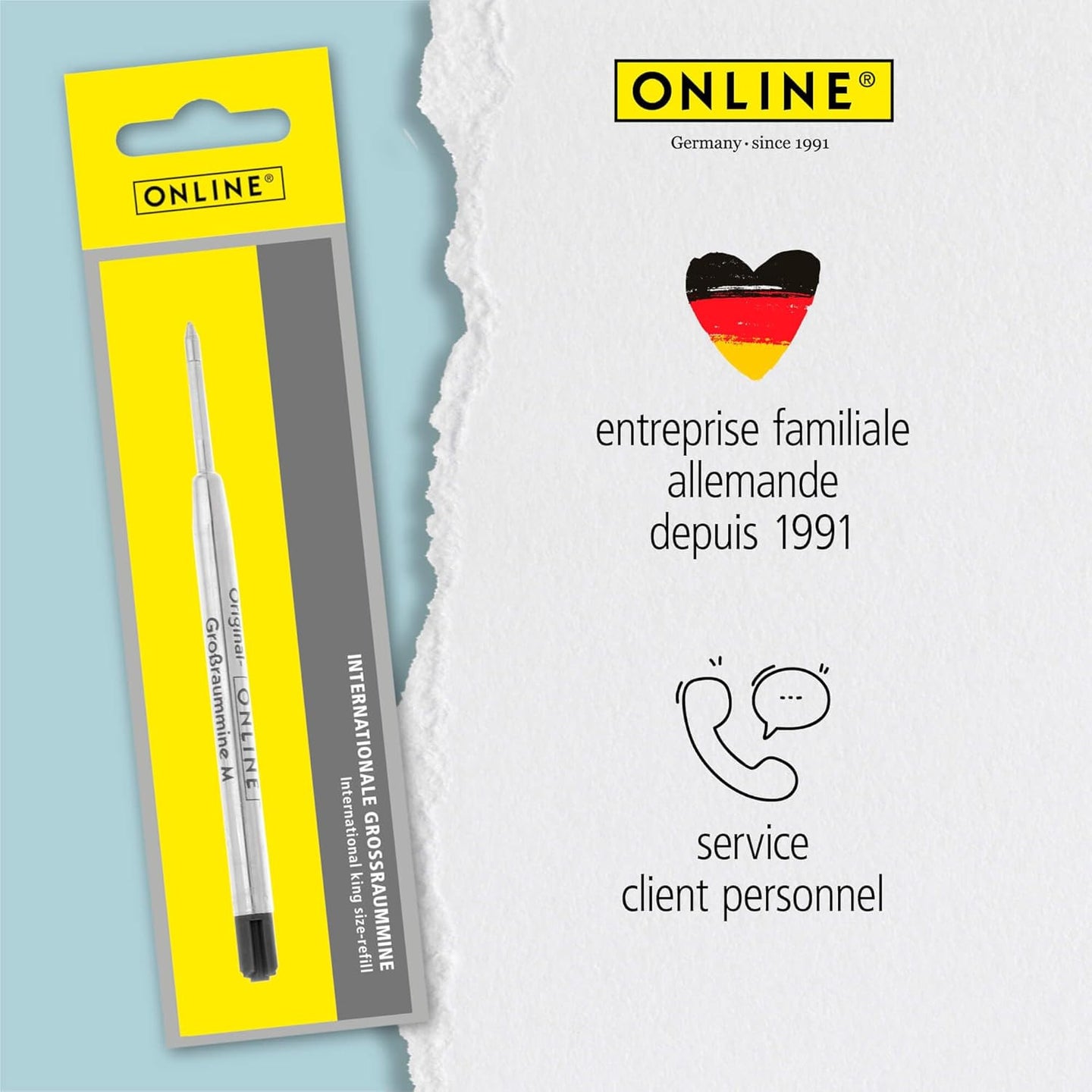 Recharge pour stylo à bille - Noir - Trait large - Standard international - Online