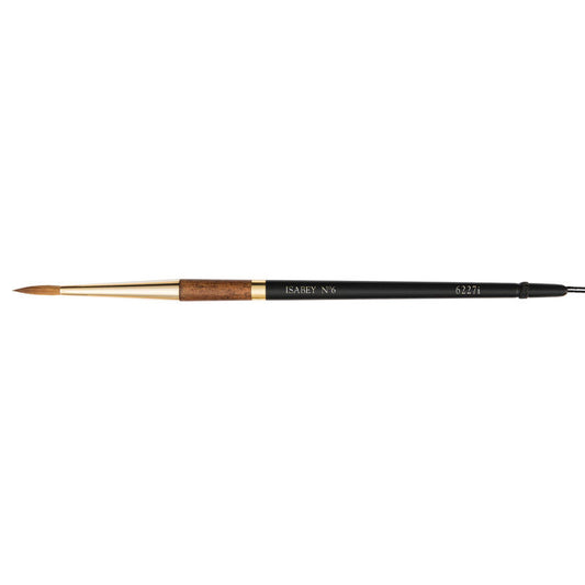 Pinceau - Rond fin - Aquarelle - Isabey - Martre Kolinsky Pure - 6227i - N°6 - Fibres naturelles