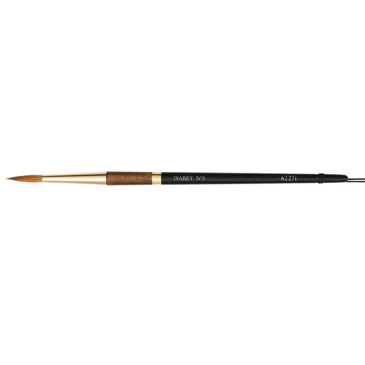 Pinceau - Rond fin - Aquarelle - Isabey - Martre Kolinsky Pure - 6227i - N°8 - Fibres naturelles