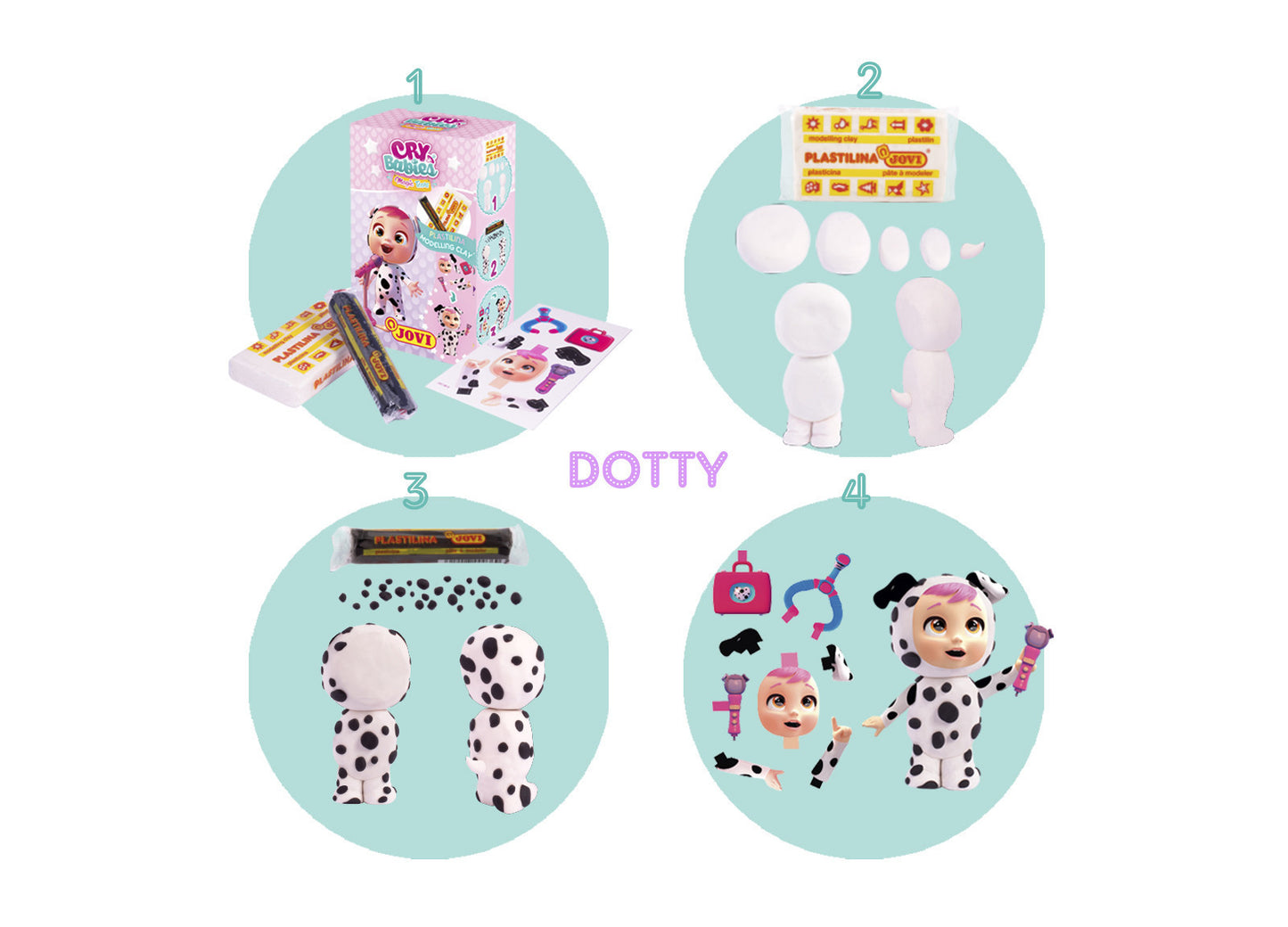 Personnage en pâte à modeler à créer Jovi Cry Babies Dotty