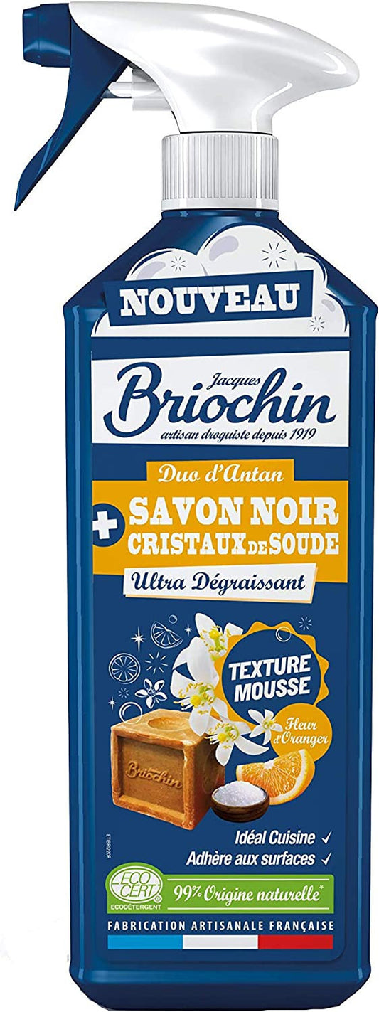 Produit dégraissant - Naturel - Pour la cuisine - Savon noir et cristaux soude - Briochin