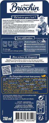 Produit dégraissant - Naturel - Pour la cuisine - Savon noir et cristaux soude - Briochin