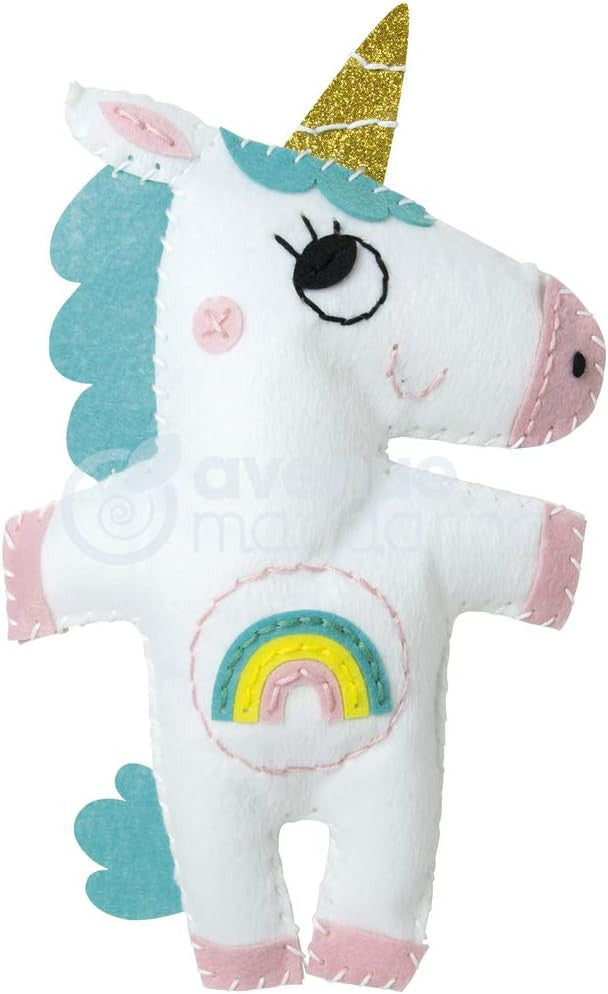 Personnage en feutrine - A coudre - Alicia la licorne - Kit complet - Dès 6 ans
