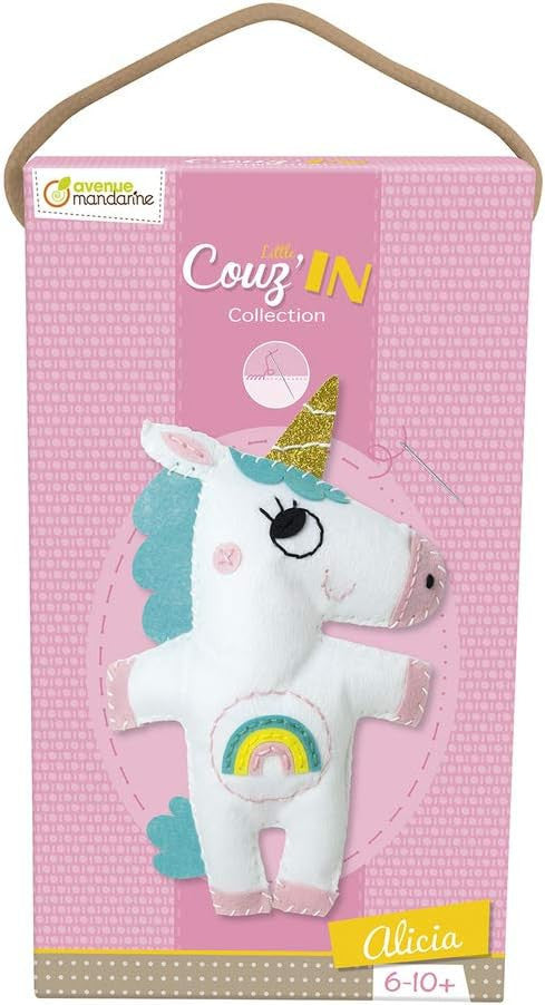 Personnage en feutrine - A coudre - Alicia la licorne - Kit complet - Dès 6 ans