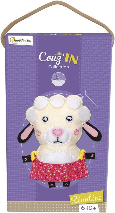 Personnage en feutrine - A coudre - Léontine le mouton - Kit complet - Dès 6 ans