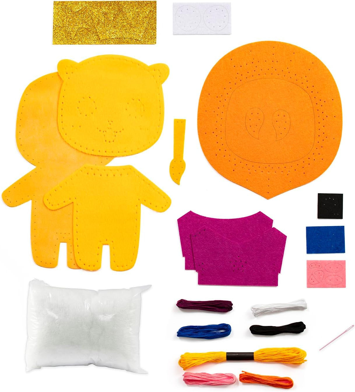 Personnage en feutrine - A coudre - Richard le lion - Kit complet - Dès 6 ans