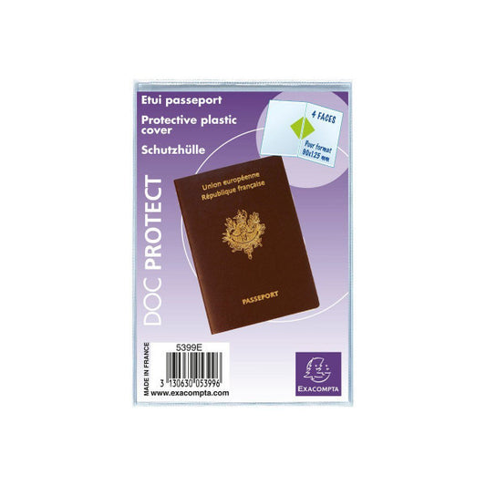 10 étuis de protection pour passeport - Plastique - Transparent - Exacompta