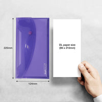 Pochettes avec bouton pression - Porte-documents - Format DL - 5 couleurs assortis
