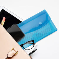 Pochettes avec bouton pression - Porte-documents - Format DL - 5 couleurs assortis