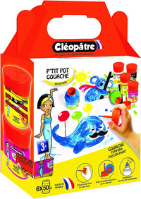 Pots de peinture gouache - Pinceau intégré - Assortiment - 50ml - Cléopâtre