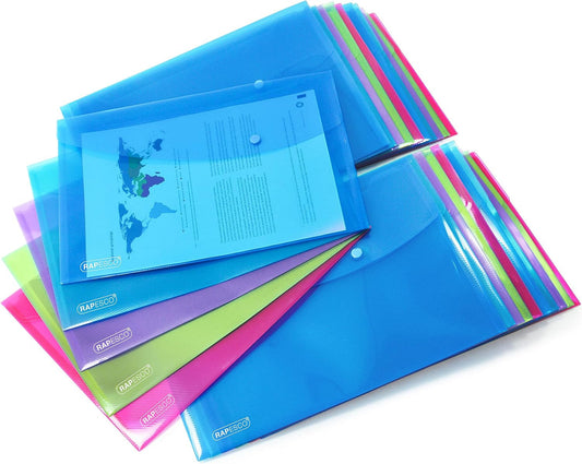 Pochettes - Bouton pression - A4+ - Semi-transparent - 25 unités - Rapesco