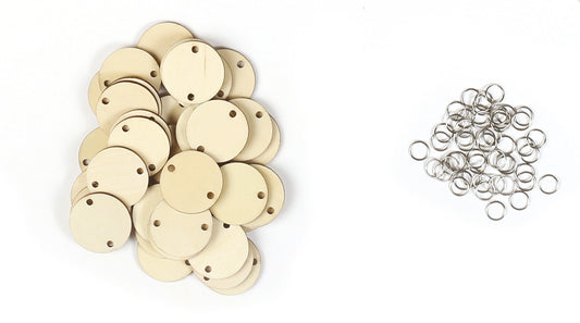 Recharges pour calendrier des anniversaires - 30 ronds en bois + anneaux