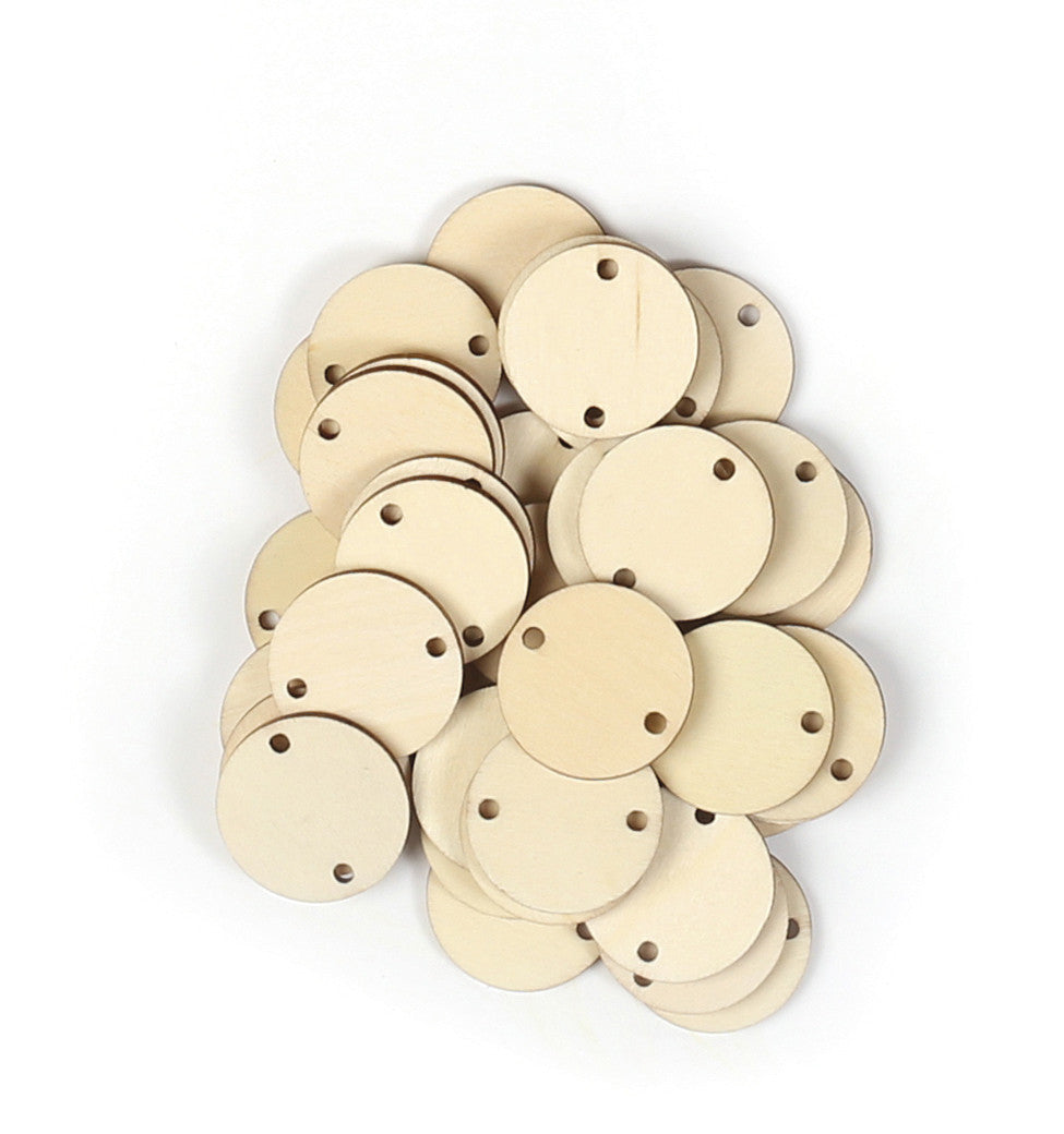 Recharges pour calendrier des anniversaires - 30 ronds en bois + anneaux
