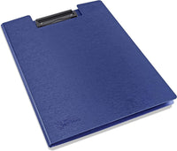 Porte-blocs - A4 - Avec rabats - Bleu - Clip métal - Lot de 4 - Rapesco