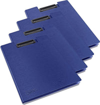 Porte-blocs - A4 - Avec rabats - Bleu - Clip métal - Lot de 4 - Rapesco