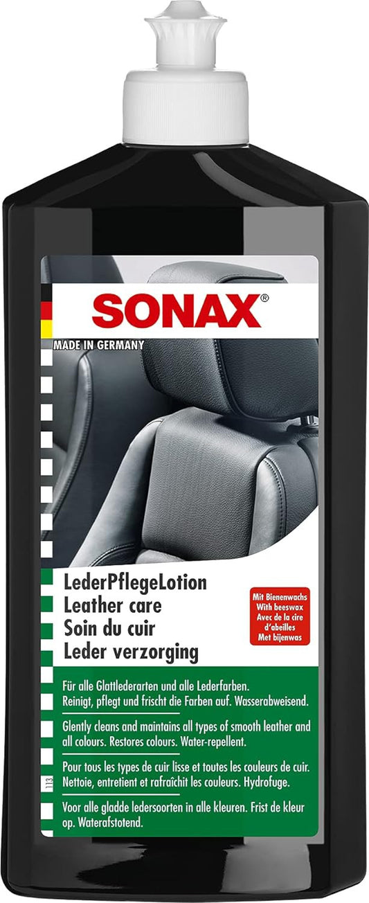 Produit soin du cuir - Cuir lisse - Toutes couleurs - Siège - Voiture - SONAX - 500ml