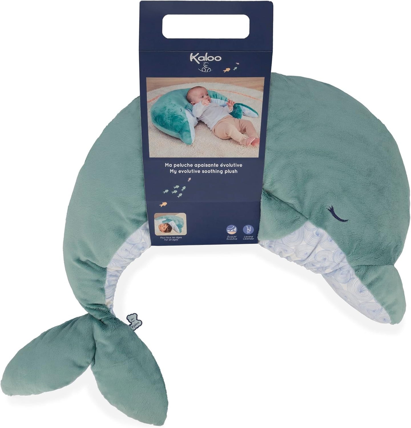 Peluche - Evolutive - Dauphin - Turquoise - 60cm - Apaisante, douce - Dès la naissance - Kaloo