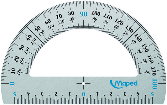 Rapporteur - Scolaire - 180° - 12 cm - Aluminium - Maped