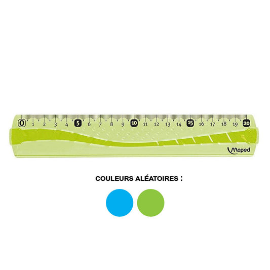 Règle - Plate - 20 cm - Plastique - Incassable - Maped