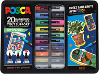 Posca - Mallette - Pop Colours - 20 marqueurs - PC1-1M - PC-3M - PC-5M