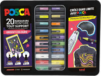 Posca - Mallette - Groovy Colours - 20 marqueurs - PC1-1M - PC-3M - PC-5M
