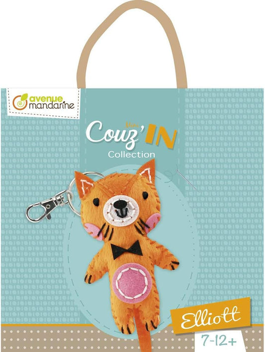 Porte-clé - Figurine en feutrine - A faire soi même - Elliott le renard - Kit - Mini Couz'in