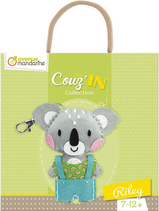 Porte-clé - Figurine en feutrine - A faire soi même - Riley le koala - Kit - Mini Couz'in