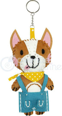 Porte-clé - Figurine en feutrine - A faire soi même - Tom le chien - Kit - Mini Couz'in