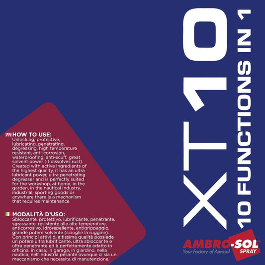 Produit lubrifiant - Débloquant - Protection - Dégraissant - 10 en 1 - XT10 - Ambro-sol - 150ml