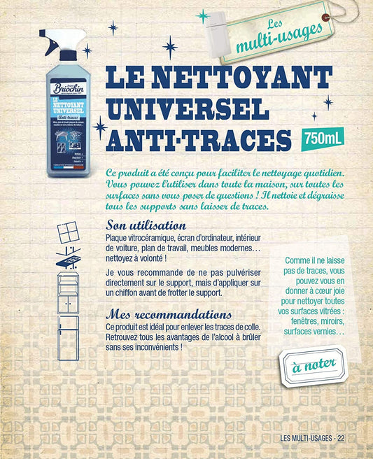 Produit nettoyant - Toutes surfaces - Anti-traces - Fabriqué en France - Briochin