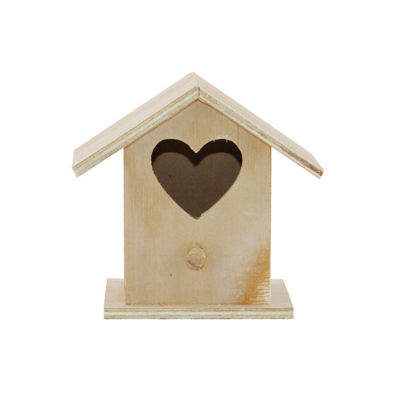 Petit nichoir - Décoration de table - Bois - A décorer - 8 x 8 x 5,5 cm