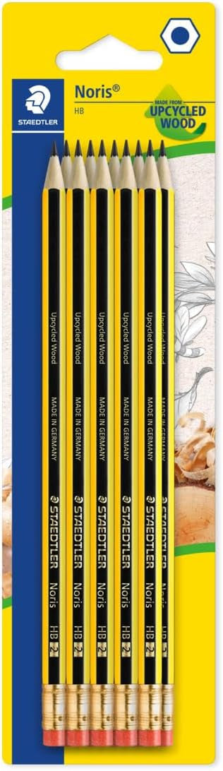 10 crayons graphite - HB - Embout gomme - Bois recyclé - Staedtler - Noris
