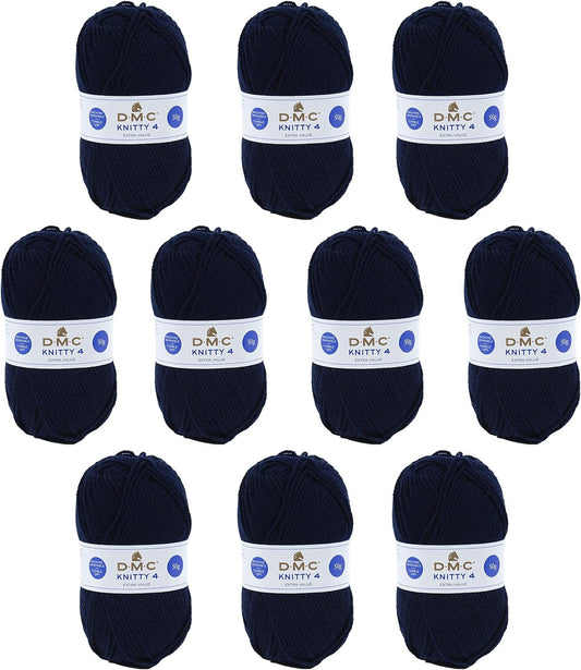 10 pelotes - 100% acrylique - Marine - 971 - 50g - 140m - DMC - Knitty 4 - Tricot