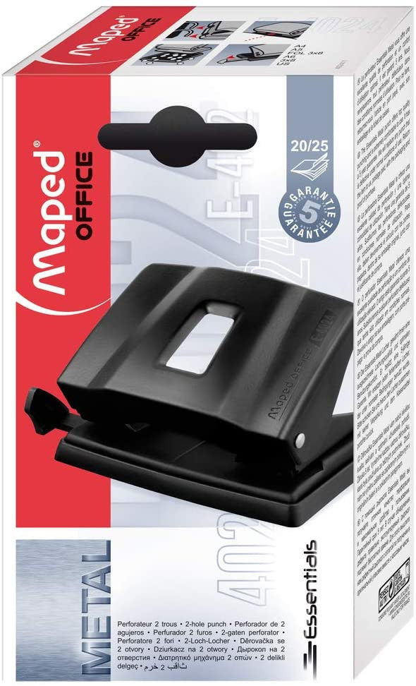 Perforateur 2 trous Maped Office Essentials noir métal