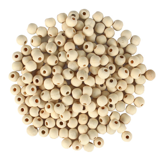 Perles en bois brut - Rondes - 8 mm de diamètre - 35 g - Ctop