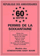 Permis de la 60 aine - Anniversaire - 60 ans - Humour - Carte anniversaire