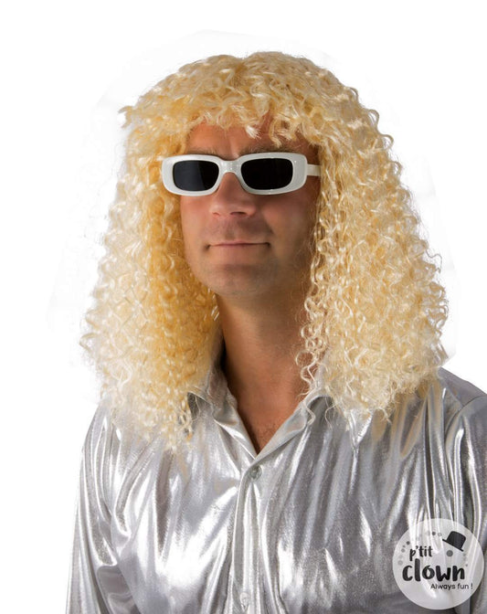 Perruque - Michel - Blond - Disco - Déguisement - Cheveux bouclés
