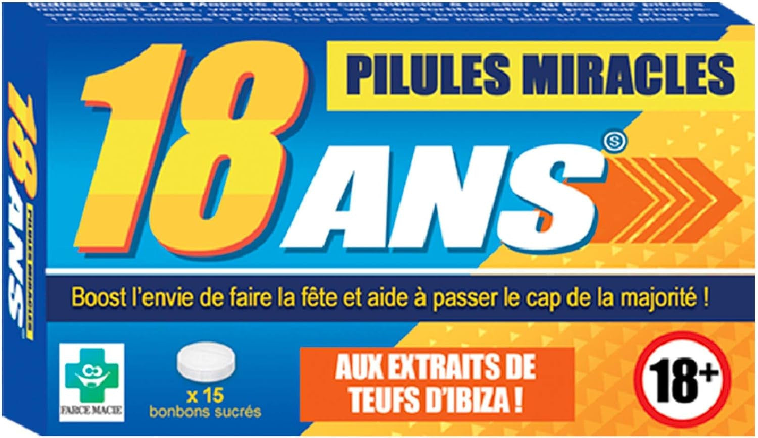 Pilules miracles - Bonbon humoristique - 18 ans - Anniversaire - Idées cadeaux