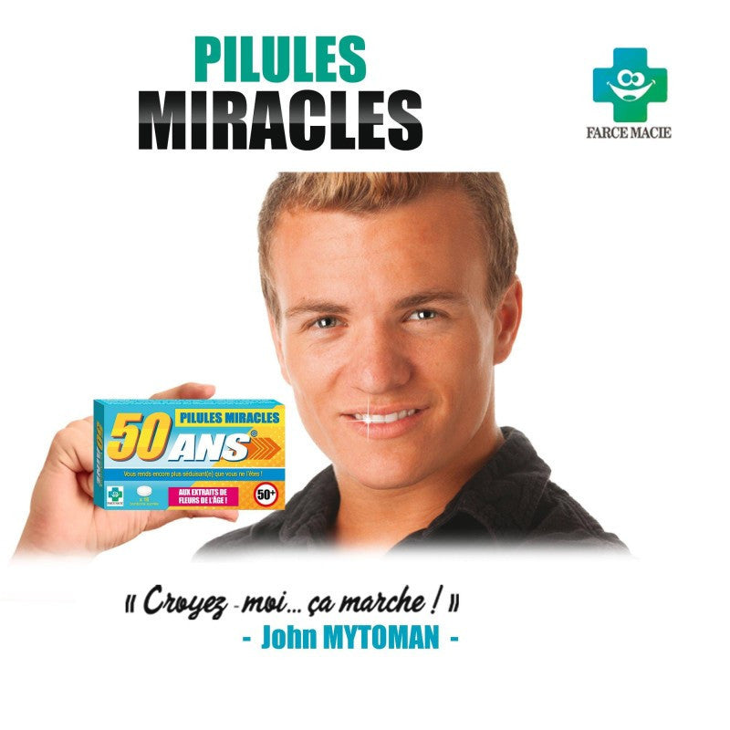 Pilules miracles - 50 ans - Humour - Bonbons - Idée cadeau - Anniversaire