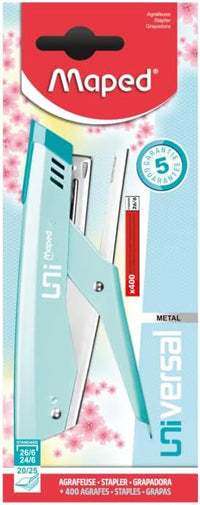 Pince agrafeuse - Bureau - Agrafes 26/6 24/6 - Métal - Bleu pastel - Maped